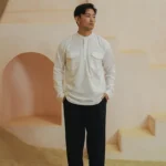 Ethereal Shanghai Collar Cotton Linen Shirt - White