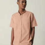 LARUSSO Cotton Linen Two-Way Collar Pendek - Coral