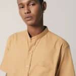 LARUSSO Cotton Linen Two-Way Collar Pendek - Cream