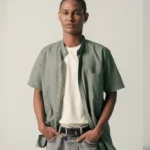 LARUSSO Cotton Linen Two-Way Collar Pendek - Moss Green