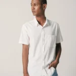 LARUSSO Cotton Linen Two-Way Collar Pendek - White