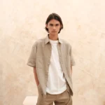 Oversize Fit Short Sleeve Resort Rami Shirt - Burnt Olive