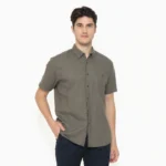 Regular Fit Cotton Textured Shirt - Medium Grey