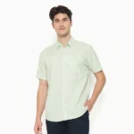 Regular Fit Cotton Textured Shirt - Mint Green