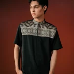 Larusso Khair Collection - Embroidered Changi Shirt - Dark Green