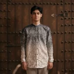 LARUSSO Khair Collection - Kemeja Koko Printing Pria Lengan Panjang - Corelle