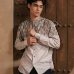 LARUSSO Khair Collection - Kemeja Koko Printing Pria Lengan Panjang - Wutz