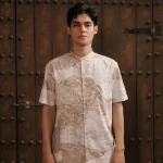 LARUSSO Khair Collection - Kemeja Koko Printing Pria Lengan Pendek - Kopte