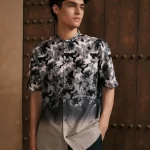 LARUSSO Khair Collection - Kemeja Koko Printing Pria Lengan Pendek - Pura