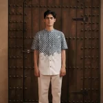 LARUSSO Khair Collection - Kemeja Koko Printing Pria Lengan Pendek - Stupa