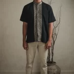 Larusso Khair Collection - Embroidered Changi Shirt - Dark Green