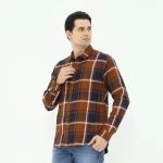 LARUSSO Kemeja Flannel Panjang - Brick Navy N003