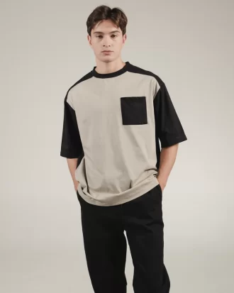 LARUSSO The Commuter - Bennet Colorblock Oversize Tee - London Fog