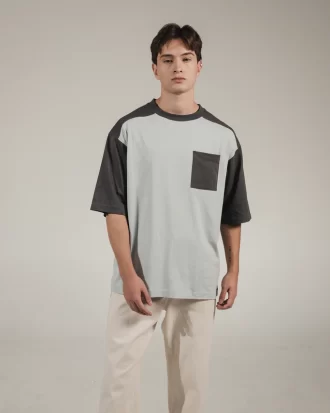 LARUSSO The Commuter - Bennet Colorblock Oversize Tee - Sterling Blue