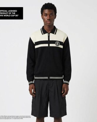 LARUSSO FIFA Collection - Jaket Rajut Pria Premium Official Fifa World Cup 2026 - Black & Cream