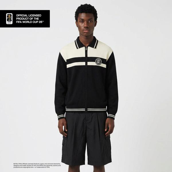 LARUSSO FIFA Collection - Jaket Rajut Pria Premium Official Fifa World Cup 2026 - Black & Cream