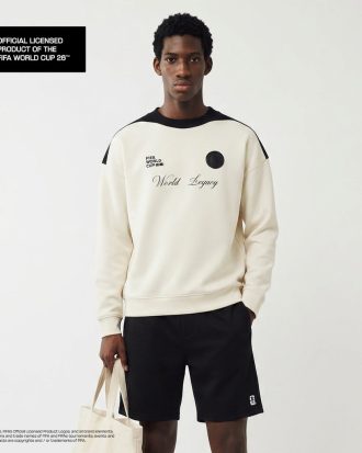 LARUSSO FIFA Collection - Crewneck Sweater Boxy Bola Official Fifa World Cup 2026 - Cream
