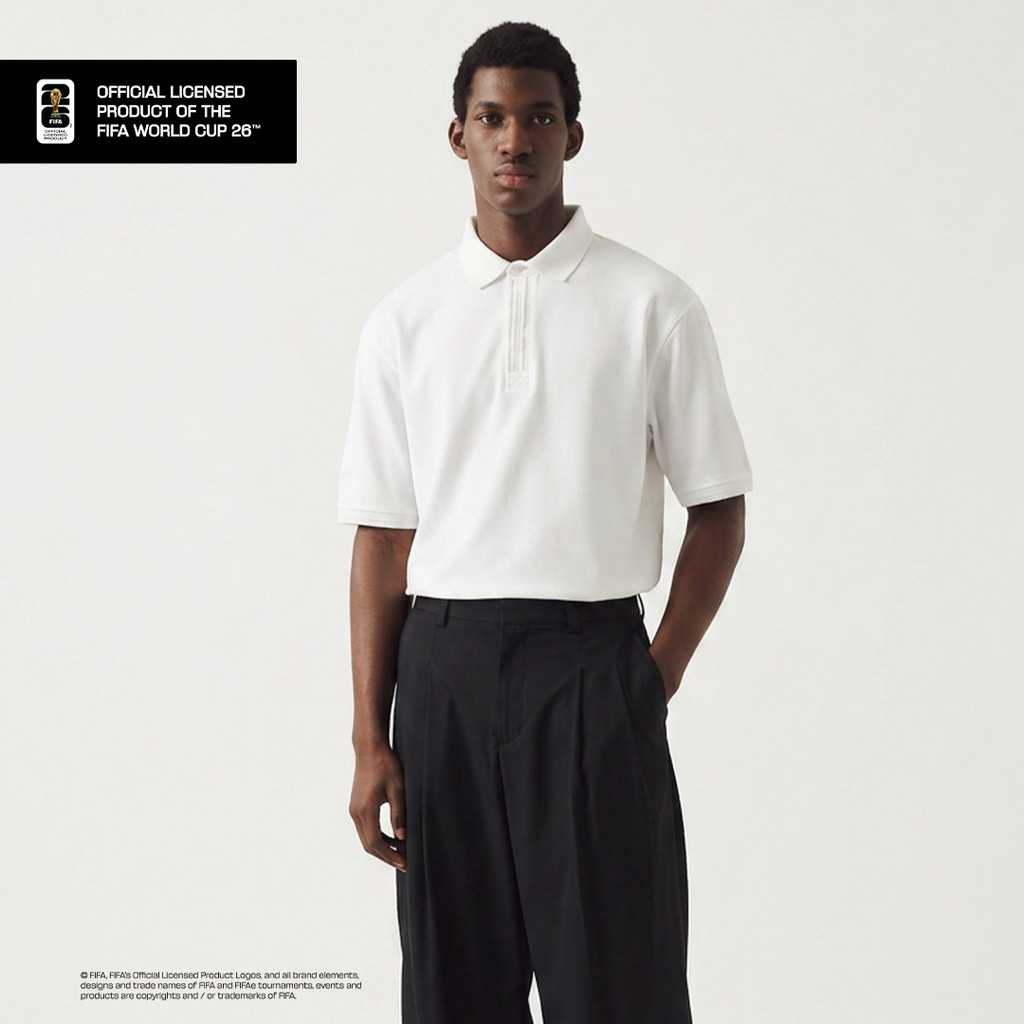 LARUSSO FIFA Collection - Polo Shirt Pria Boxy Premium Official Fifa World Cup 2026 - White